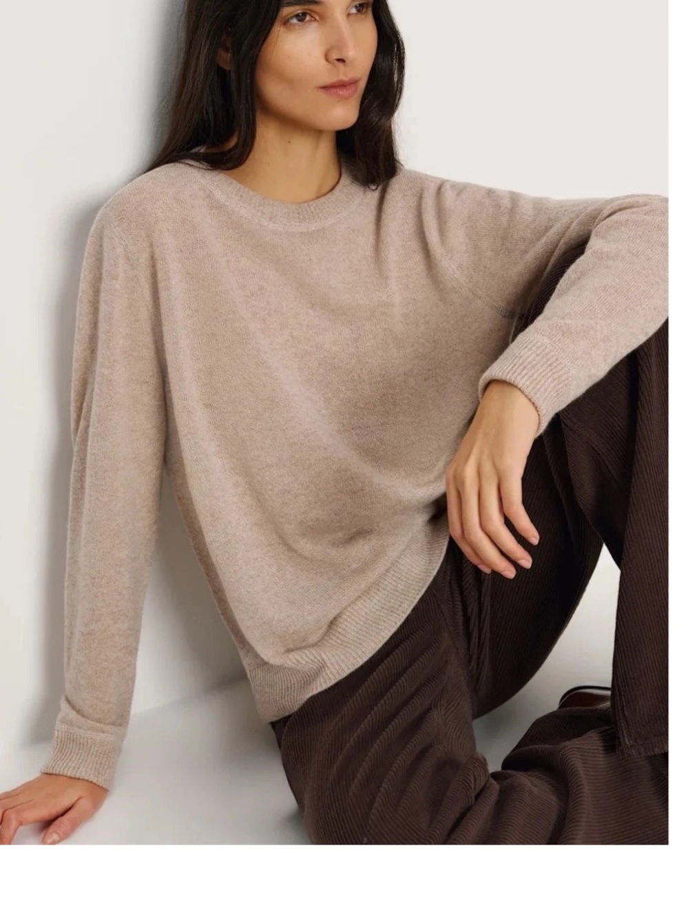 Reformation Oatmeal Cashmere Boyfriend Sweater Size S